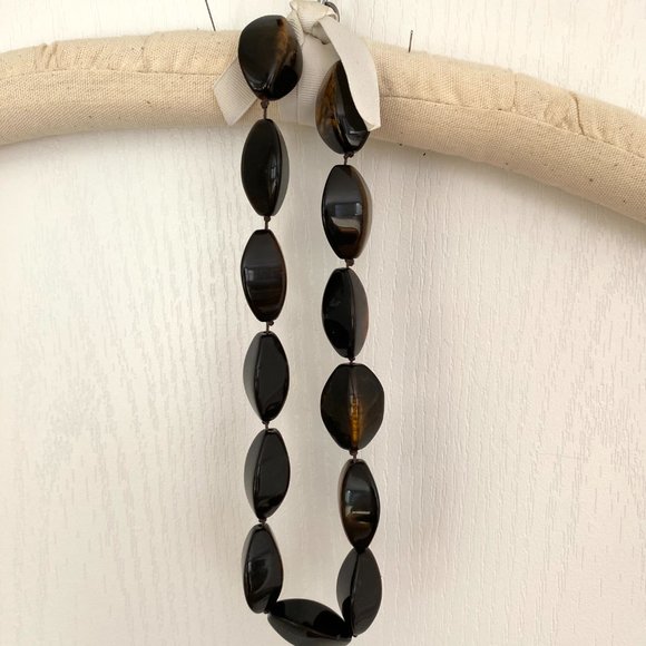 Banana Republic Chunky Dark Brown Beaded Statement Necklace - Picture 7 of 14